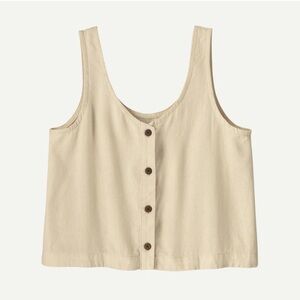 NWT Patagonia Women's Garden Island Button-Front Tank Top - Beige